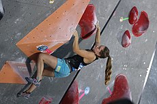 Frederike Fellová na SP 2018 v boulderingu v Mnichově