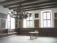 De Friedenssaal in het oude raadhuis, waar de vrede van 1648 werd gesloten