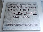 Ernst Anton Plischke - Gedenktafel