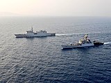 INS Kulish and INS Sumedha enroute to Bangladesh.