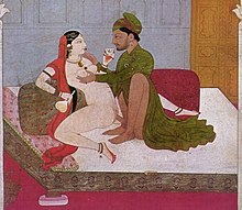 Painting of a couple (an Indian prince and lady) prolonging sexual intercourse Indiaerotic8.jpg