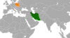 Location map for Iran and Poland.