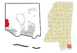 Location of Latimer, Mississippi