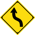 Double gentle curve, first to the left
