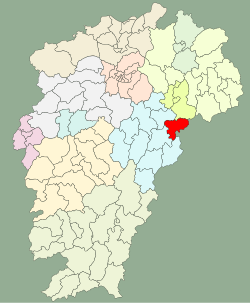 江西省中の資渓県の位置