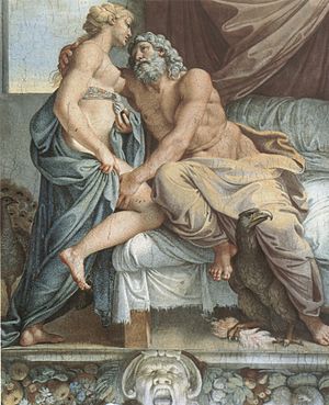 Jupiter och Juno. Fresk av Annibale Carracci i Galleria Farnese.