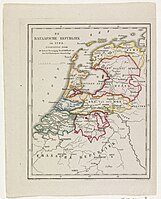 Kaart van de Bataafse Republiek in 1798