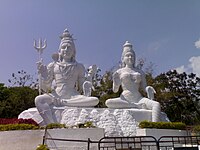 Shiva parvathi statues on Kailasagiri