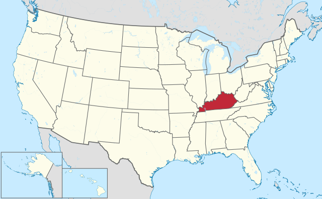 Localização do Kentucky nos Estados Unidos