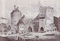 Links der Neuturm (auch Rundturm) neben dem Kosttor, 1872