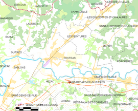 Mapa obce Coutras