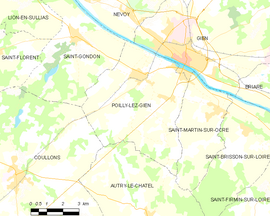 Mapa obce Poilly-lez-Gien