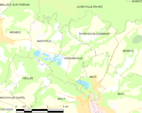 Poziția localității Hondainville