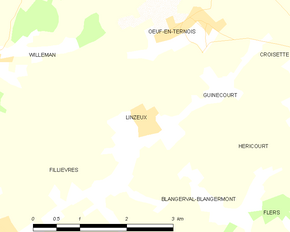 Poziția localității Linzeux