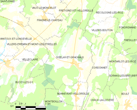 Mapa obce Oiselay-et-Grachaux