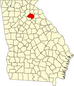 map of Georgia highlighting Jackson County