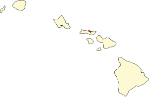 Карта Гавайев с указанием округа Калавао