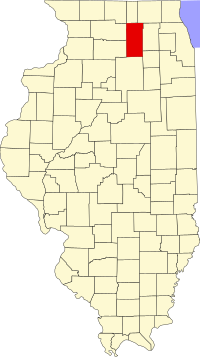 Округ Декальб на мапі штату Іллінойс highlighting