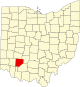 Localização do Map of Ohio highlighting Clinton County
