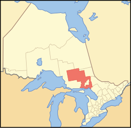 Sudbury Districts läge i Ontario.