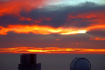 Sunset over Mauna Kea Observatories