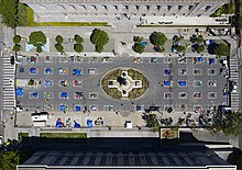 A socially distanced homeless encampment in San Francisco, California, in May 2020 Memorial Day 2020 - San Francisco Under Quarantine (49935630543).jpg