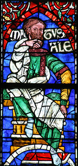 Matuzsálem ábrázolása ólomüveg ablakon a Canterburyi katedrális délnyugati részén
