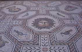 Mosaico en un piso romano en Palencia, 167-200 d. C.