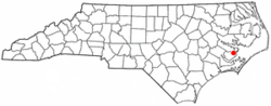 Location of Vandemere, North Carolina