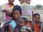 The daughters of a small community of bushmen living in Namibia.