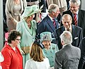 Королева Елизавета, принц Филипп, принц Чарльз и герцогиня Корнуолльская Камилла на церемонии открытия первой сессии Парламента Уэльса V созыва, 2016 год