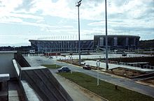 Olimpiai Komplexum, szemben az 1962. július 5.-e Stadion. Fortepan 100571.jpg