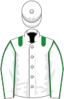 White, green epaulettes, white sleeves, green seams, white cap