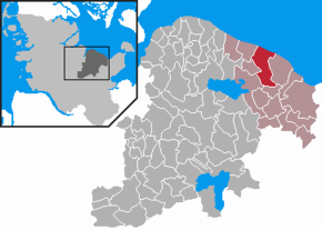 Poziția Panker pe harta districtului Plön