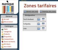 Usage des zones tarifaires pour Pastèque Web