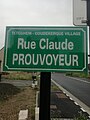 Plaque de rue Claude Prouvoyeur à Téteghem-Coudekerque-Village.