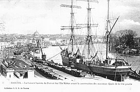 Quai Marquis-d'Aiguillon et l'île Mabon avant son arasement en 1902