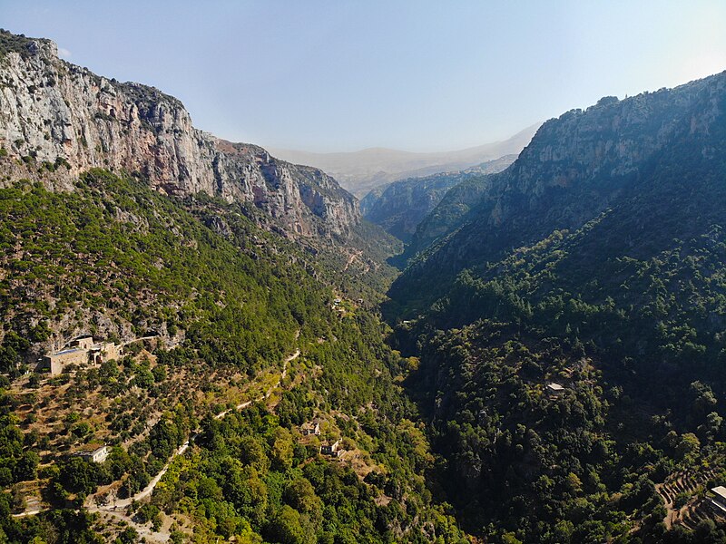 Mynd:Qadisha Valley, Aerial View From Qannoubine Monastery.jpg