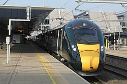 GWR treinstellen 800026+800024 richting Londen.