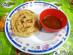 Roti canai, uga dikenal kanthi sebutan roti parotta