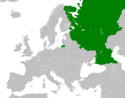 Карта с указанием местоположения России и Приднестровья
