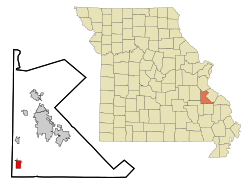 Location of Iron Mountain Lake, Missouri