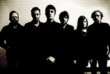 The Domino State. L-R; James Machin, Wil Padley, Matt Forder, Rich Simic, Carrie White, Tim Buckland.