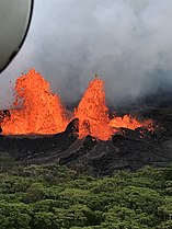 Lava fountains at fissure 22