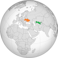 Карта с указанием населенных пунктов Украины и Узбекистана