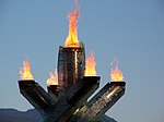 La flamme olympique à Vancouver durant les Jeux olympiques d'hiver de 2010.