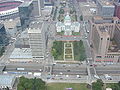 Luther Ely Smith Square as seen from the Gateway Arch