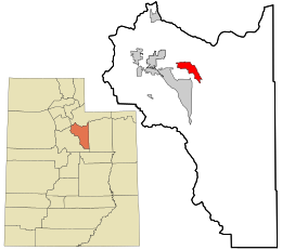 Location in Wasatch County and the state of یوتا ایالتی