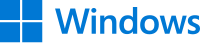 El logotipo de Windows contiene un icono azul que representa una ventana estilizada de cuatro paneles, con la palabra Windows en color azul.