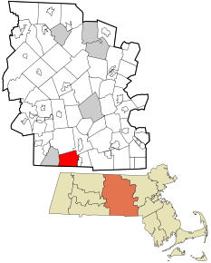 Poziția localității Dudley, Massachusetts